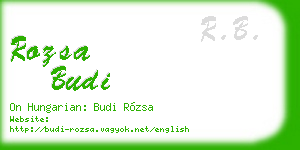 rozsa budi business card